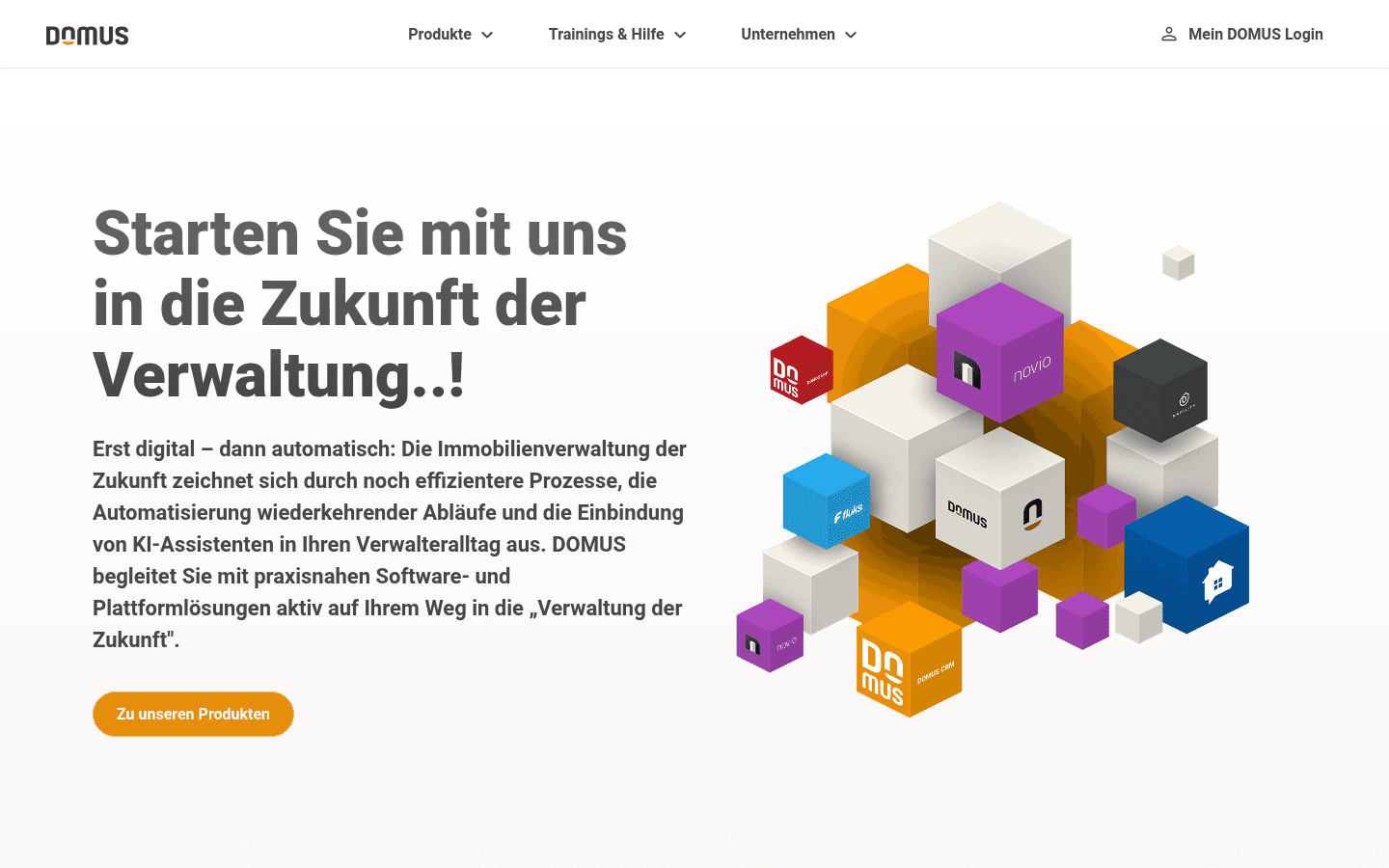 Startseite der DOMUS Software AG, Anbieter für Hausverwaltung Software
