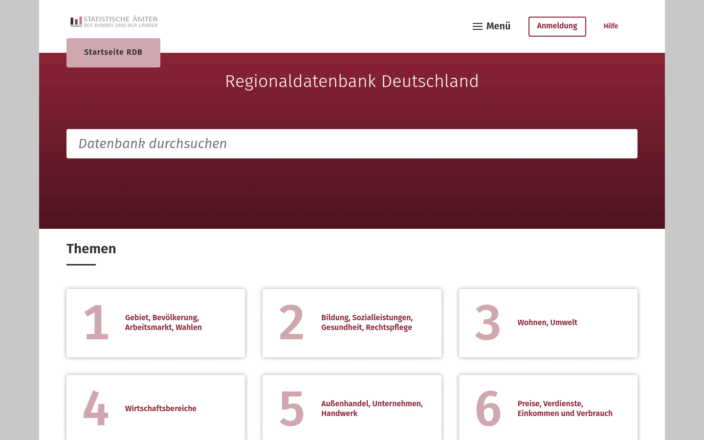 Amtliche Tabellenmaske der Regionaldatenbank Deutschland für die Realsteuerhebesätze-Tabelle 71231-03-01-5